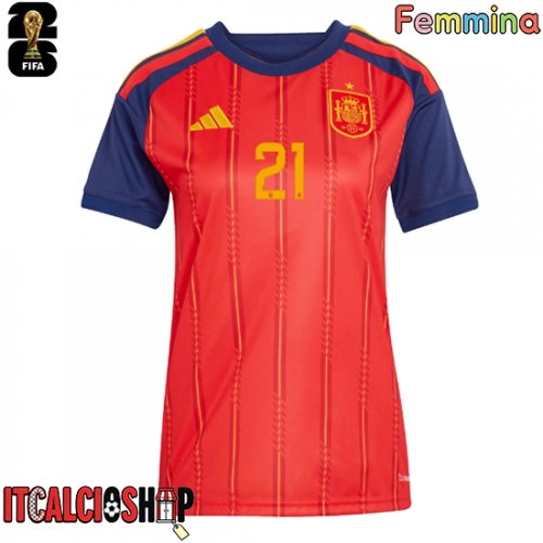 Spagna Mikel Oyarzabal #21 Prima Maglia Femmina Mondiali 2026 Manica Corta